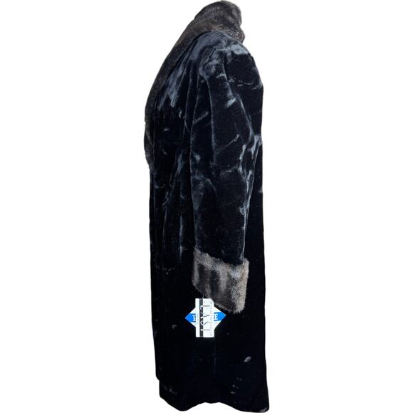 Boulevard East Faux Fur‎ Coat Black Beaver Trim Long Vintage Size Small 6-8 - Picture 13 of 13